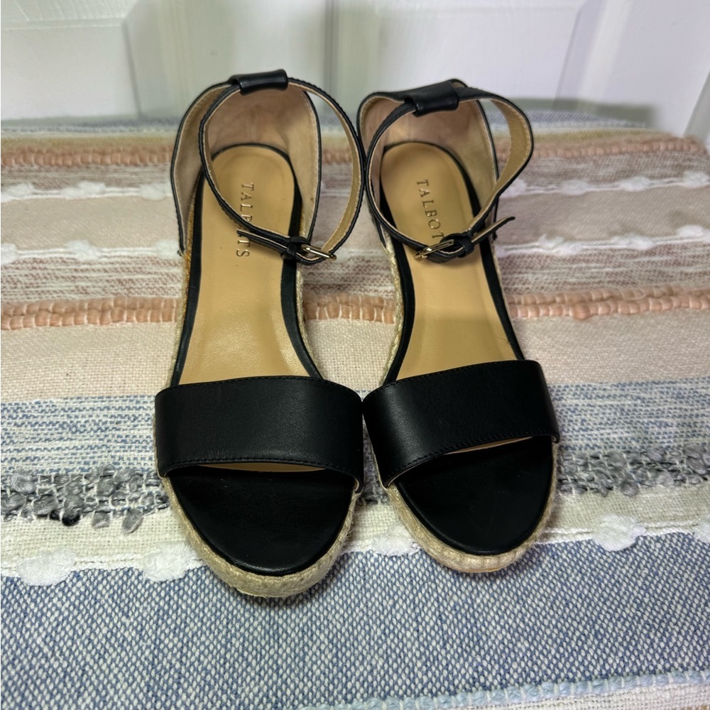 Talbots Black Espadrille Sandals